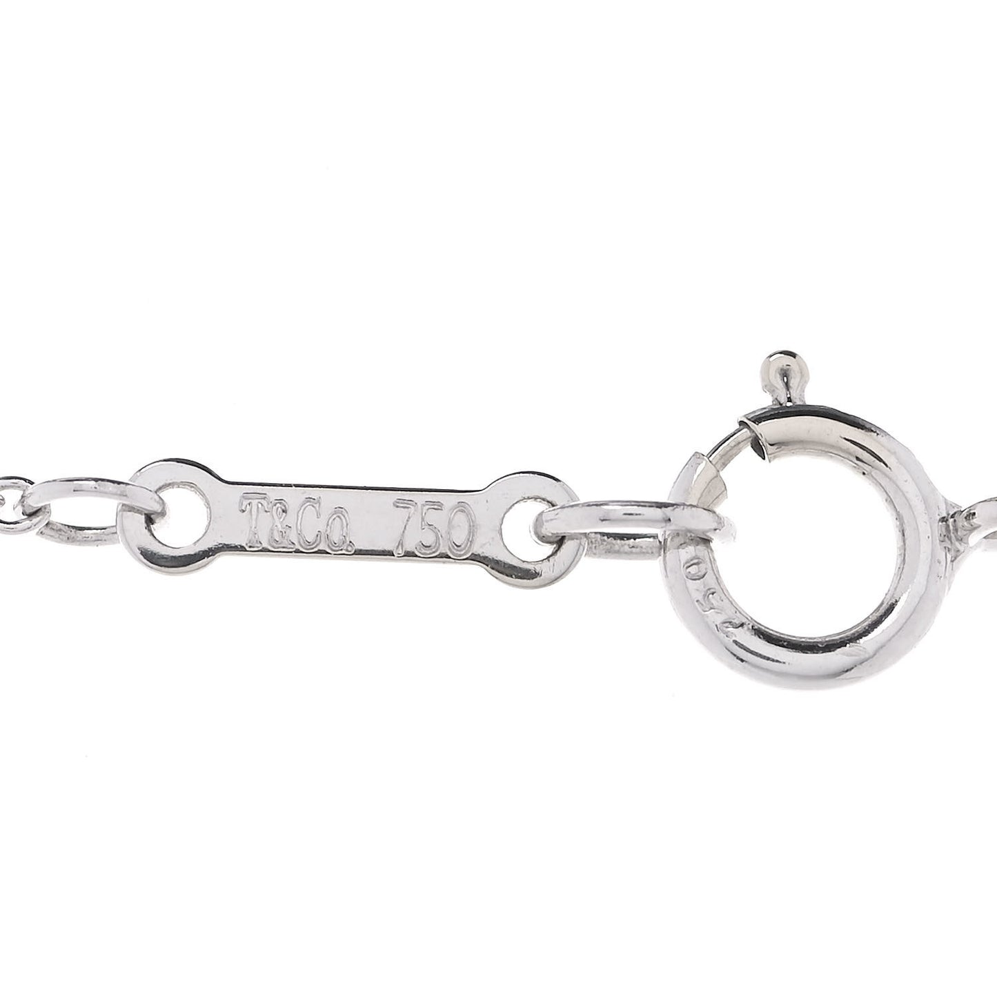 18K White Gold Diamond Small Paloma Picasso Loving Heart Necklace
