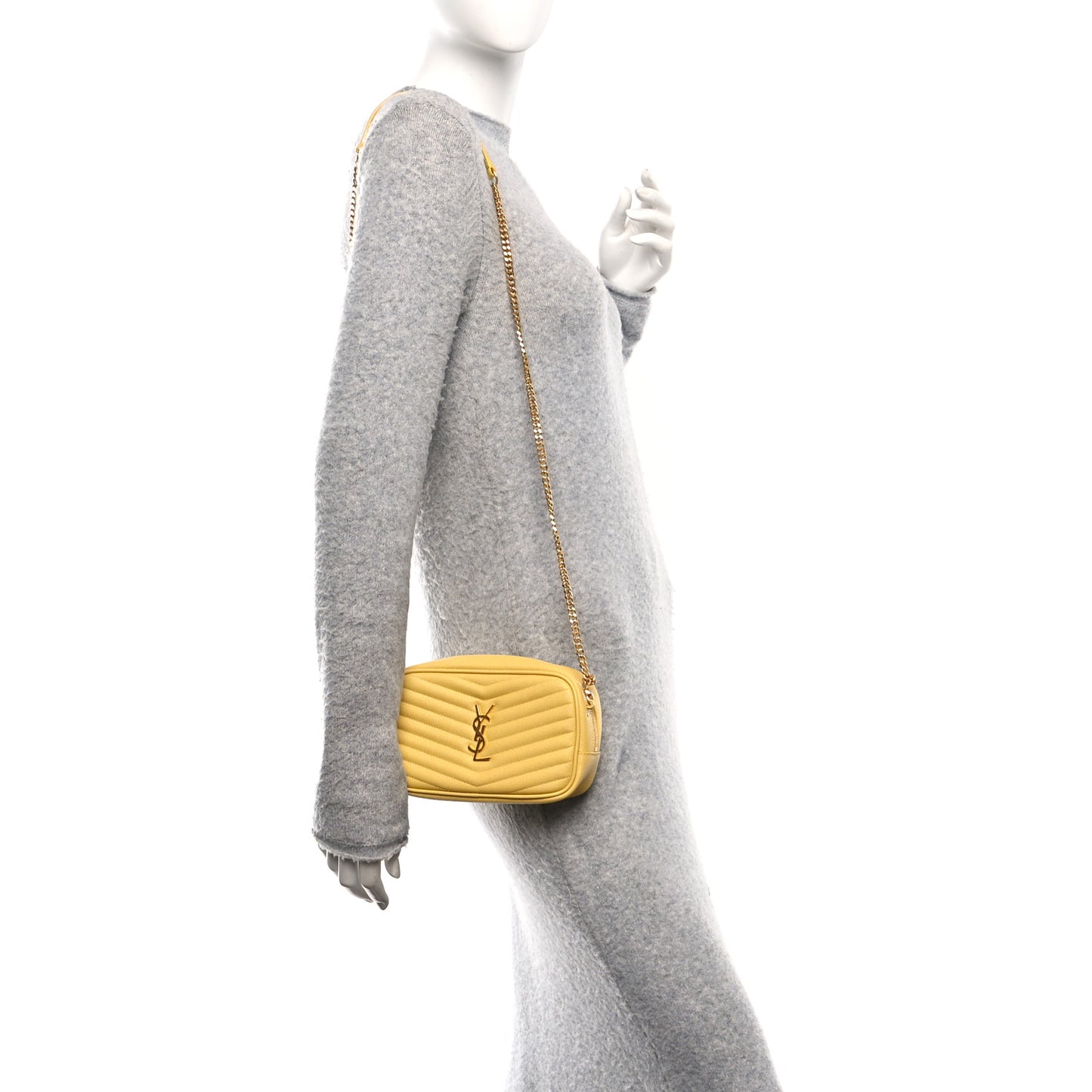 Grain De Poudre Matelasse Monogram Mini Lou Camera Bag Light Chartreuse