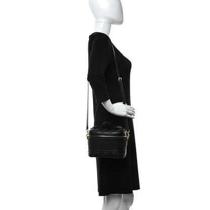 Christian Dior Lambskin Cannage Small Diortravel Vanity Case Black 2 of 7