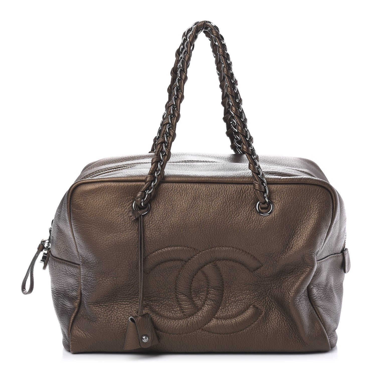 Chanel Metallic Deerskin Large Luxe Ligne Bowler Bronze 1 of 10