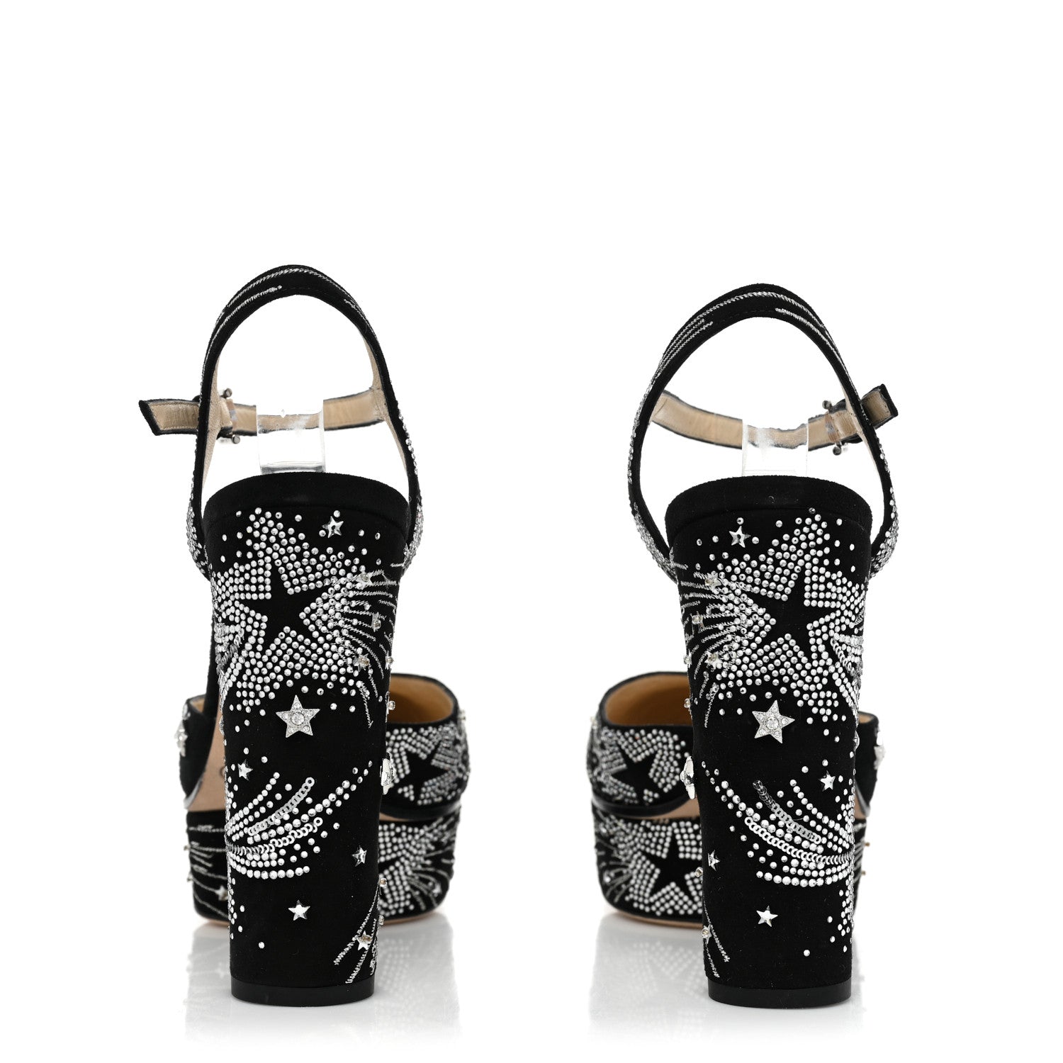 Jimmy Choo Suede Crystal Maple 125 Supernova Platforms 38.5 Black 4 of 10