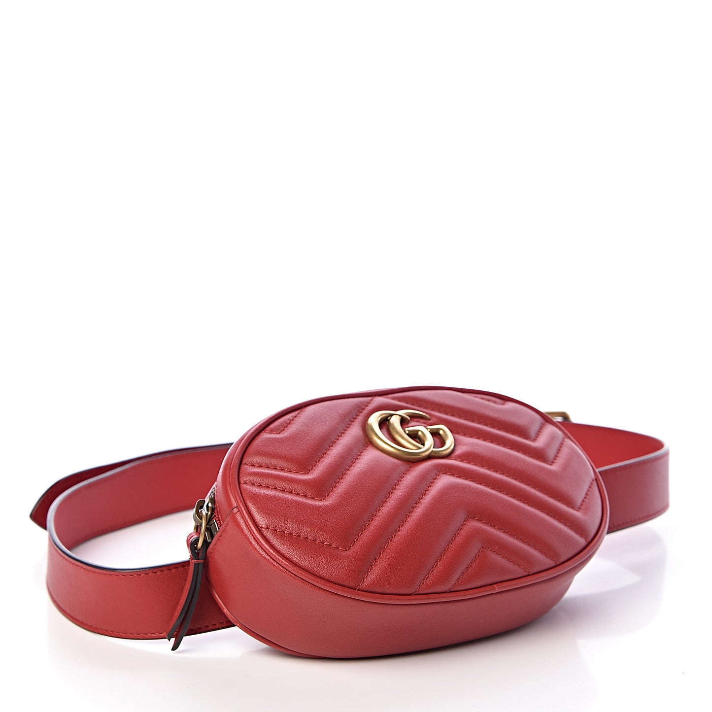 Calfskin Matelasse GG Marmont Belt Bag 95 38 Hibiscus Red
