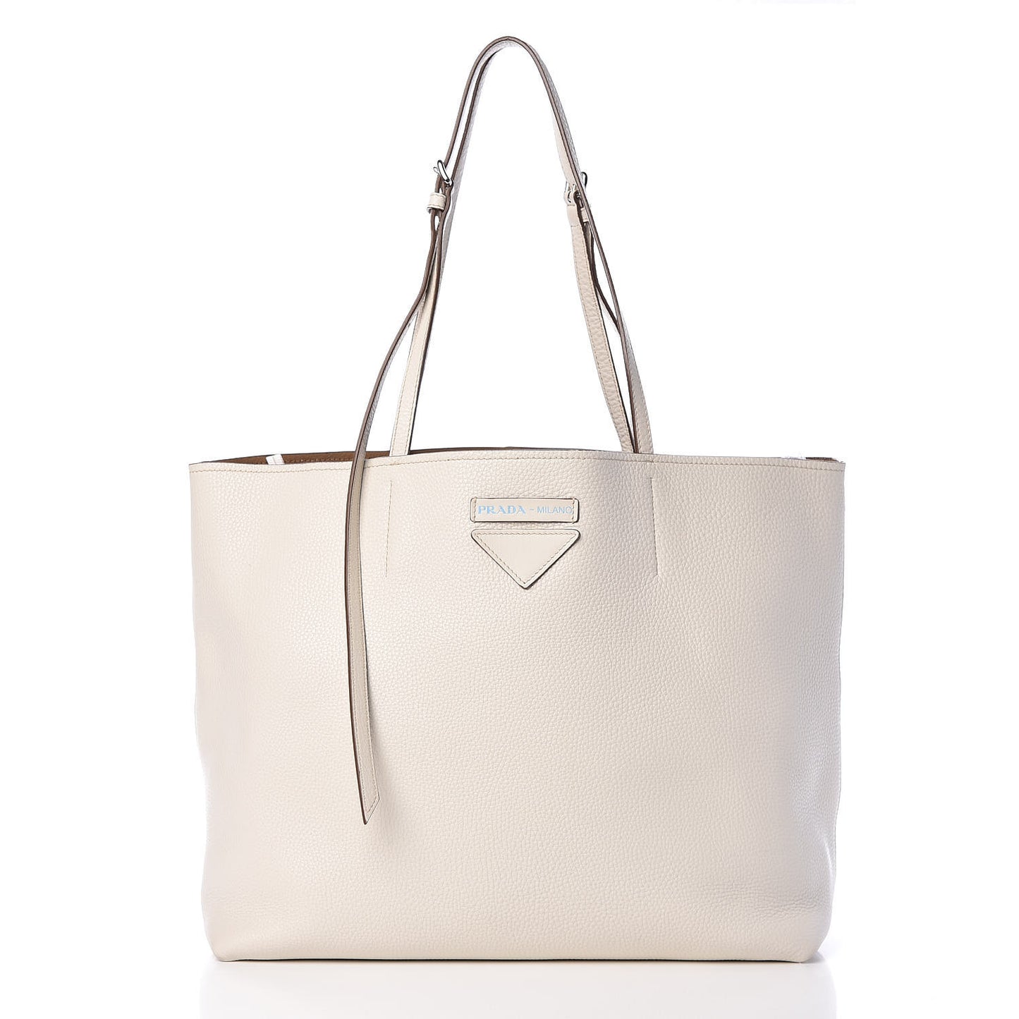 Calfskin Large Concept Shopper Tote Off White