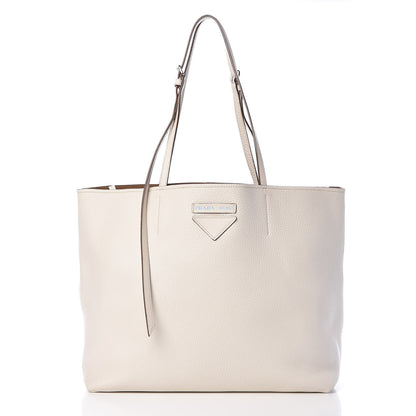 Prada Calfskin Large Concept Shopper Tote Off White 3 of 14