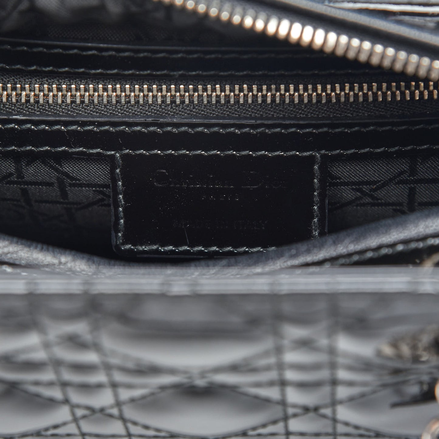 Patent Cannage Medium Lady Dior Black