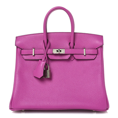 Hermes Taurillon Novillo Verso Birkin 25 Magnolia Rouge Casaque 8 of 11