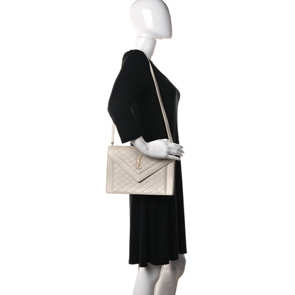 Saint Laurent Lambskin Quilted Mini Gaby Satchel Blanc Vintage 2 of 21