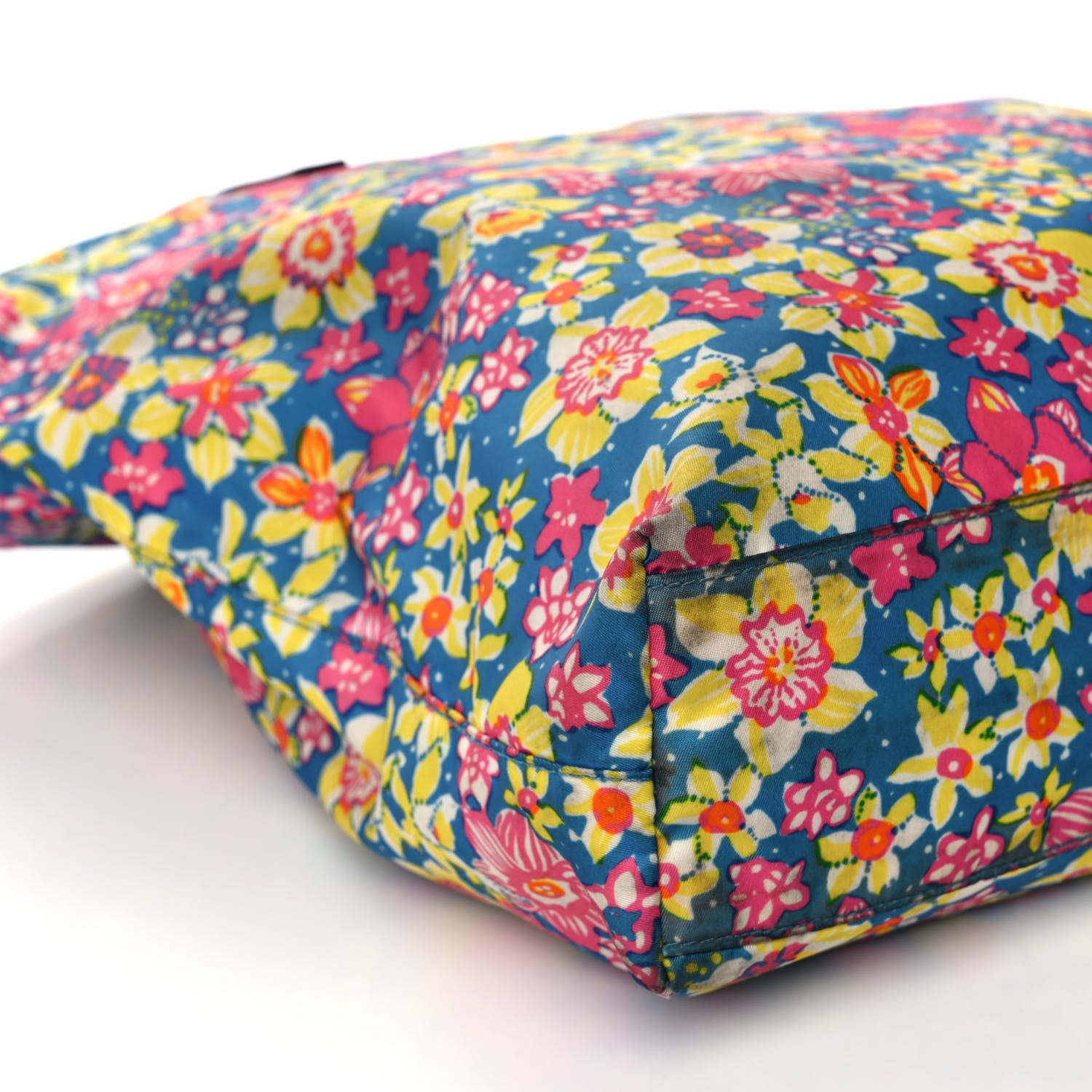 Prada Tessuto Nylon Saffiano Floral Print Tote Multicolor 11 of 12