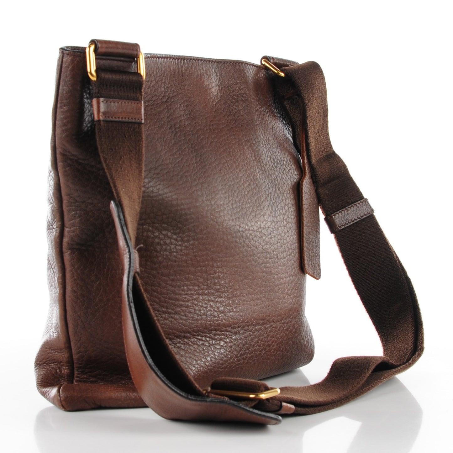 Cervo Antik Flat Messenger Bag Brown