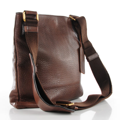 Prada Cervo Antik Flat Messenger Bag Brown 3 of 9
