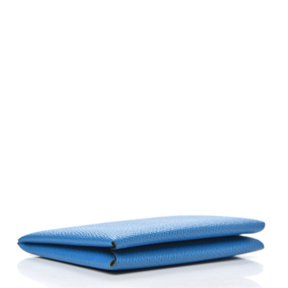 Hermes Epsom Calvi Card Case Bleu Zanzibar 4 of 7