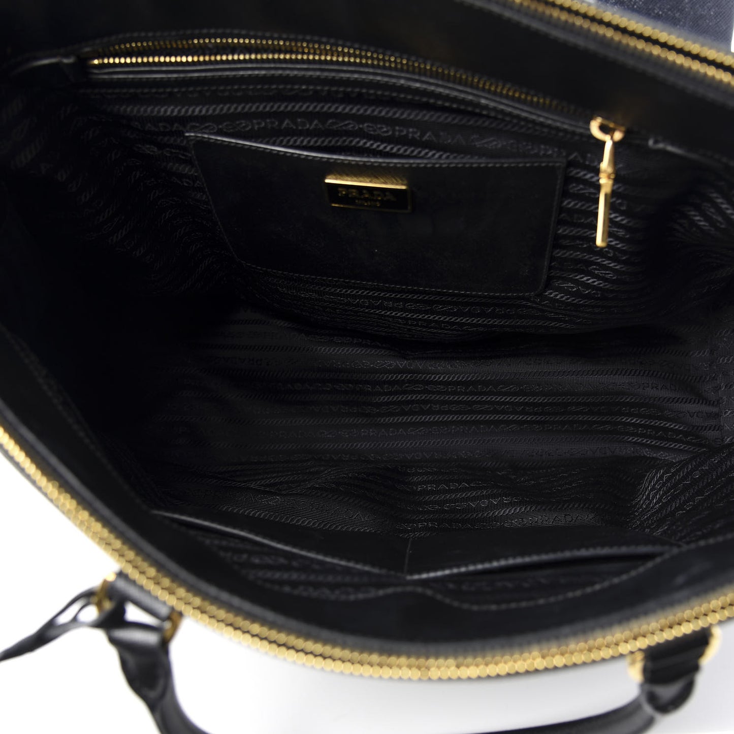 Saffiano Lux Extra Large Galleria Double Zip Tote Black