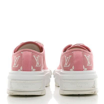 Louis Vuitton Denim Monogram Squad Sneakers 37.5 Pink 5 of 17