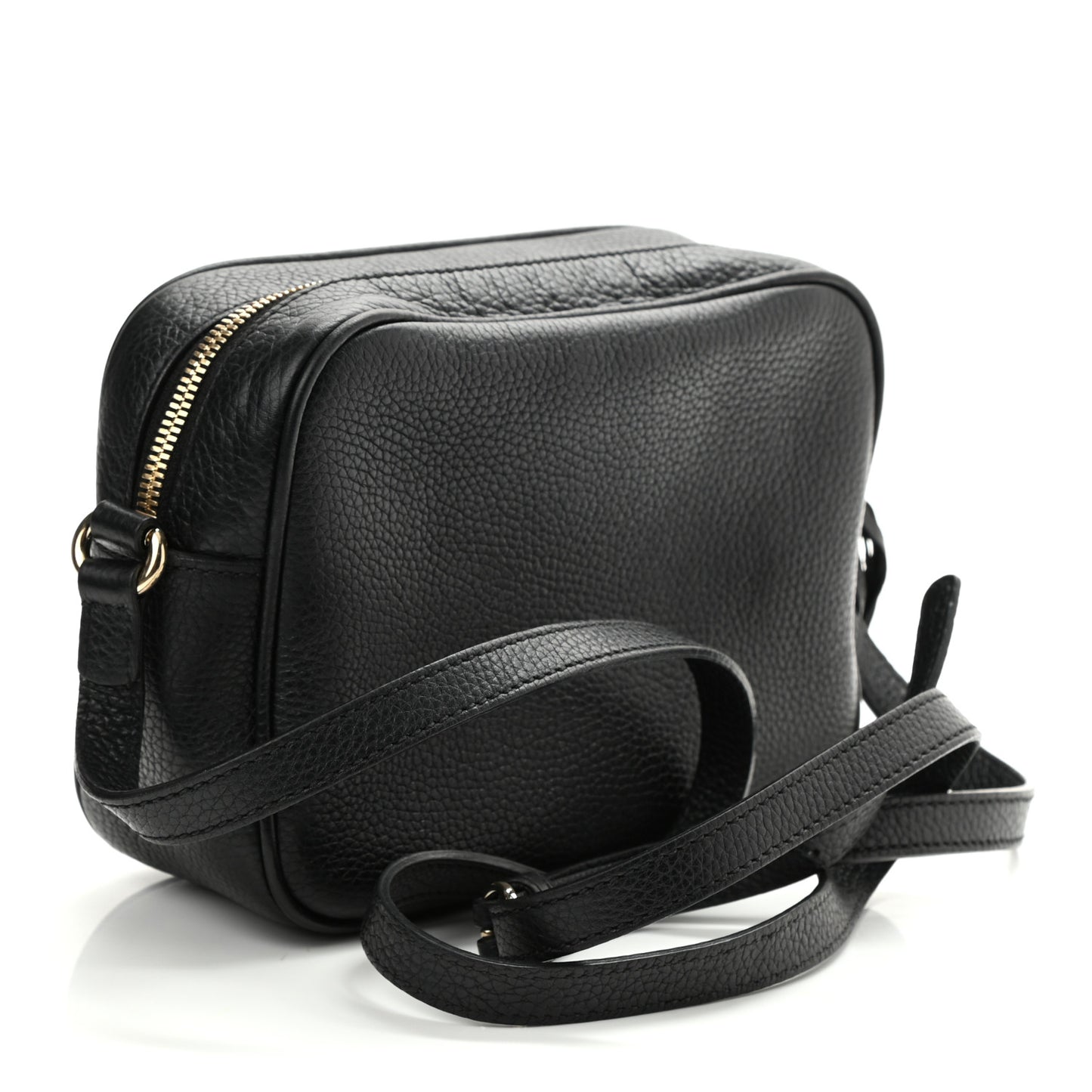 Pebbled Calfskin Small Soho Disco Bag Black
