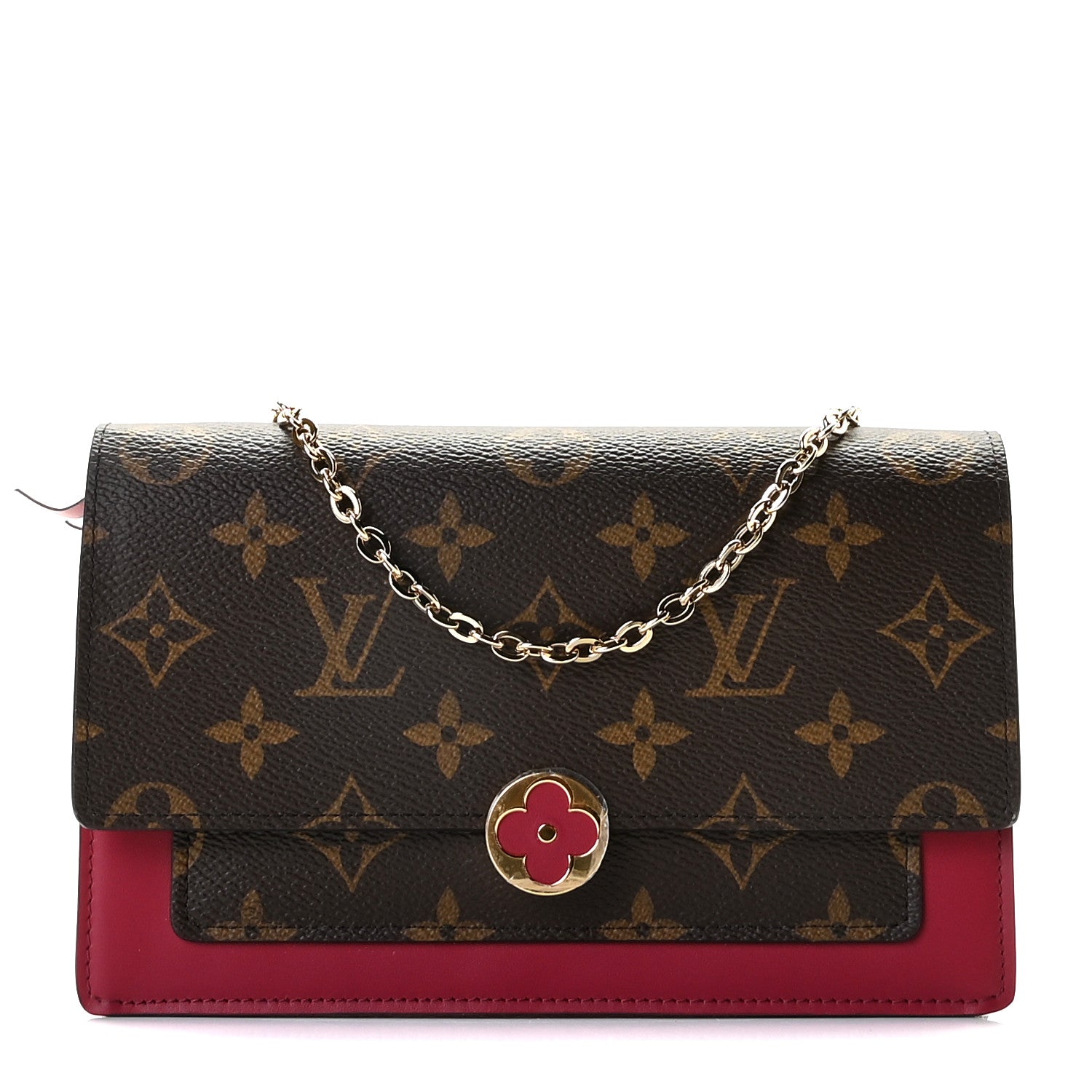 Louis Vuitton Monogram Flore Chain Wallet Fuchsia 1 of 10