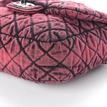 Chanel Washed Denim Quilted Small Denimpression Flap Red Black 10 of 10