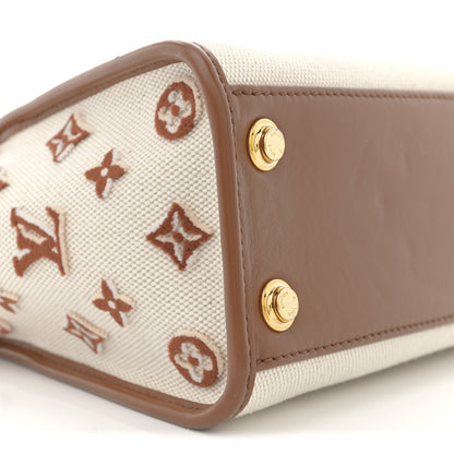 Louis Vuitton Canvas Calfskin Monogram On My Side PM Caramel Tan 8 of 9