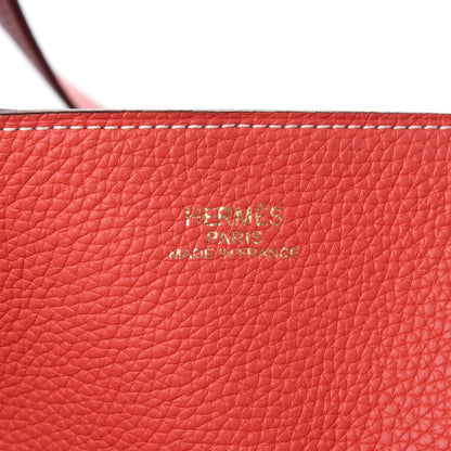 Hermes Taurillon Clemence Double Sens 45 Reversible Tote Rubis Bougainvillea 10 of 12