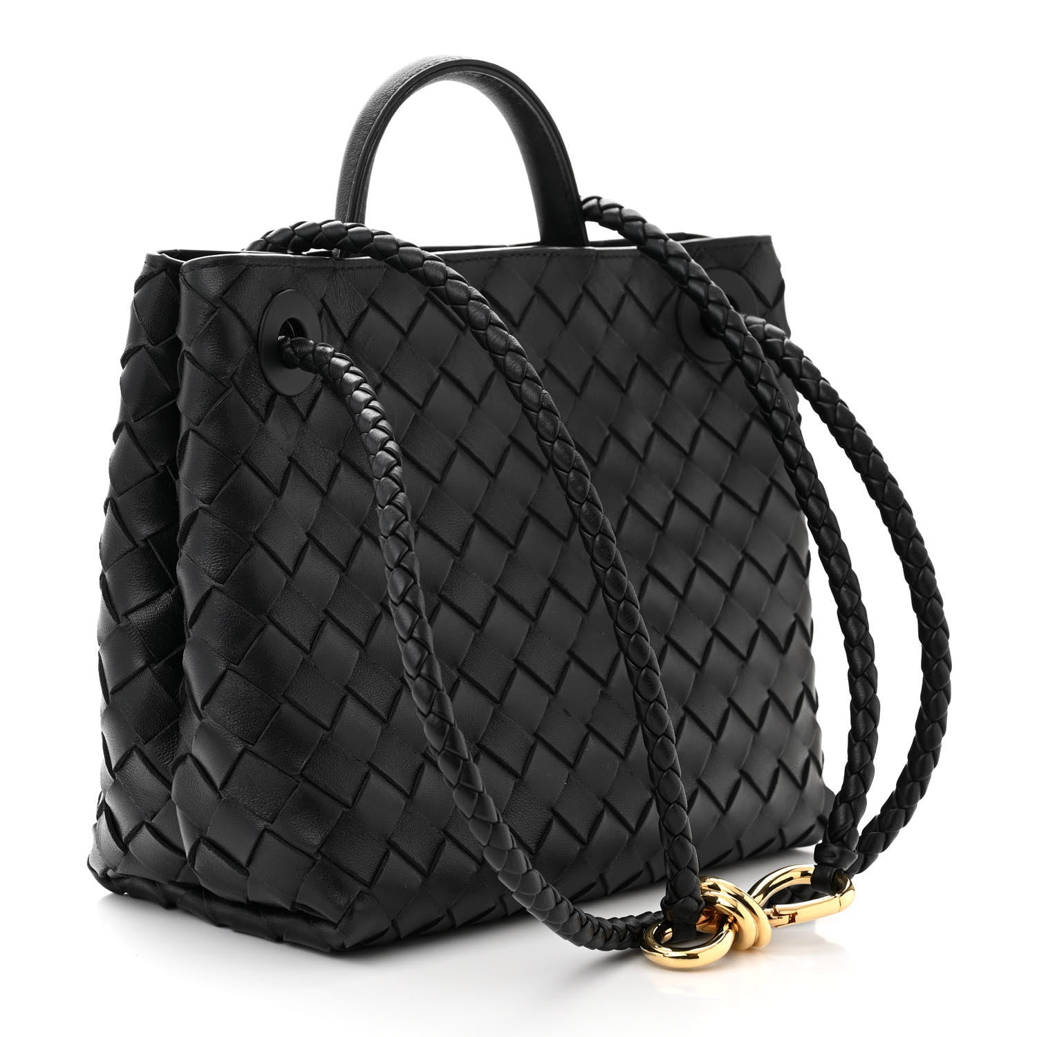 Bottega Veneta Nappa Intrecciato Small Andiamo Shoulder Bag Black 3 of 9
