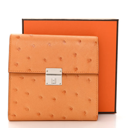 Hermes Ostrich Clic 12 Wallet Abricot 8 of 8