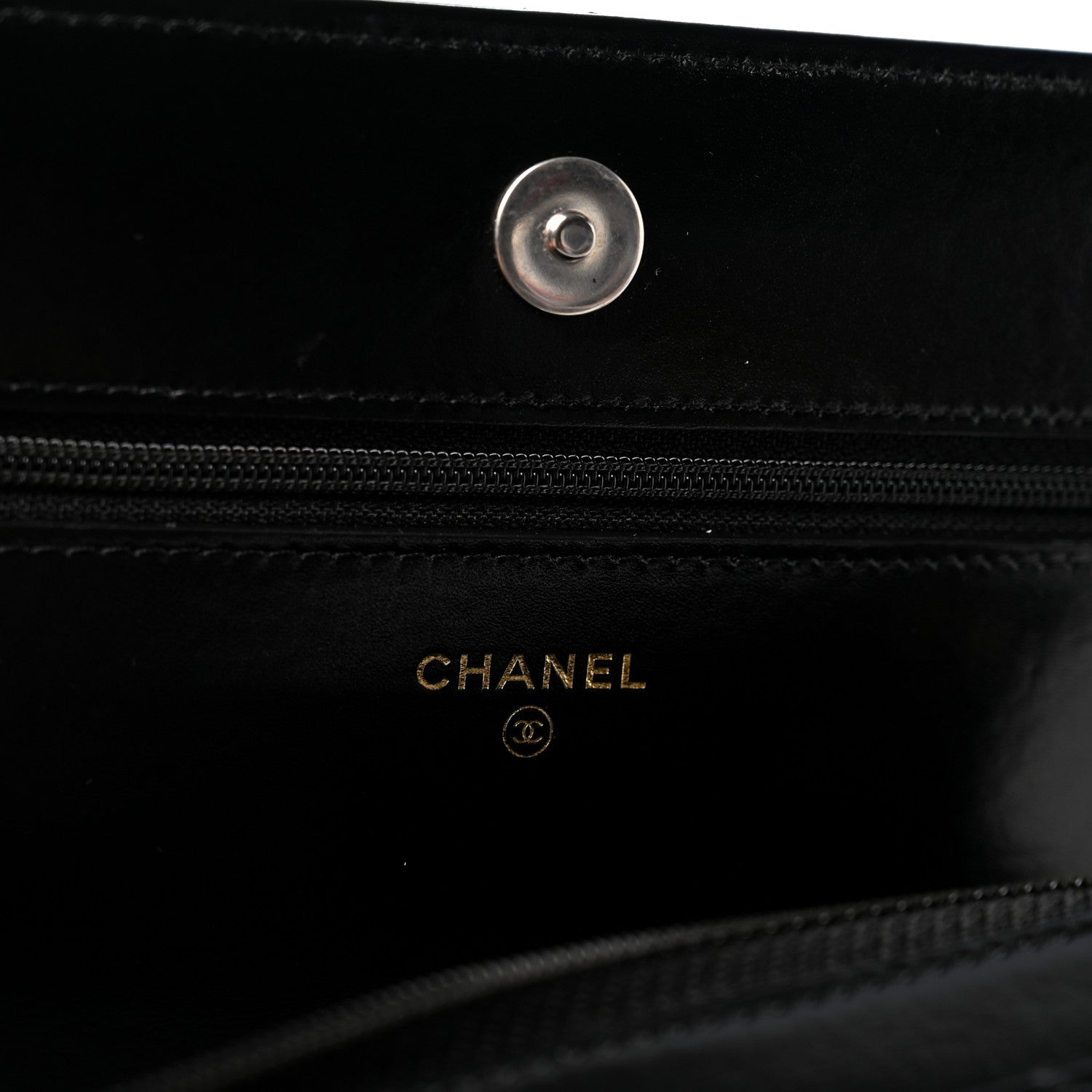 Chanel Shiny Crumpled Calfskin Quilted Chanel 19 Wallet On Chain WOC Black 6 of 13