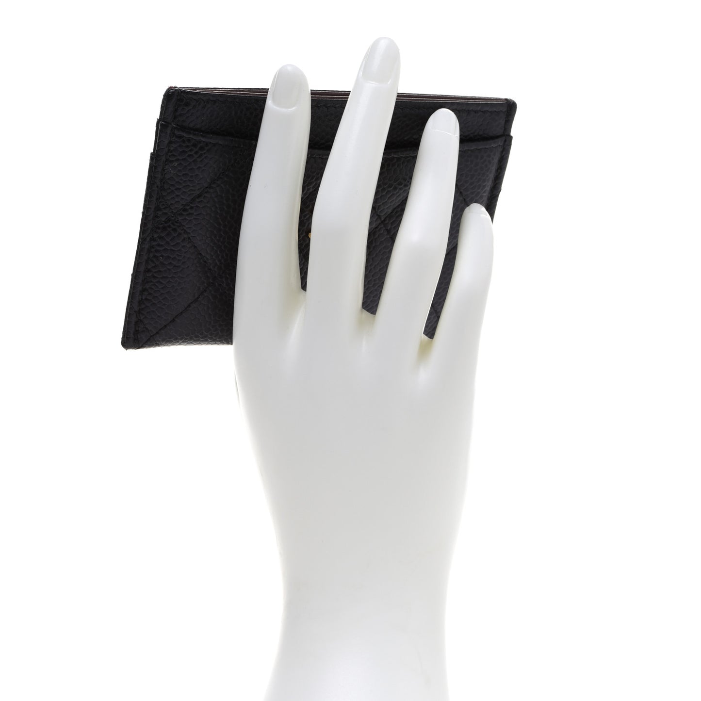 Caviar Quilted Card Holder Black