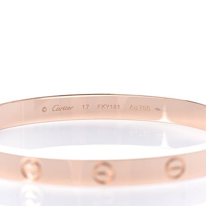 Cartier 18K Pink Gold LOVE Bracelet 17 4 of 7