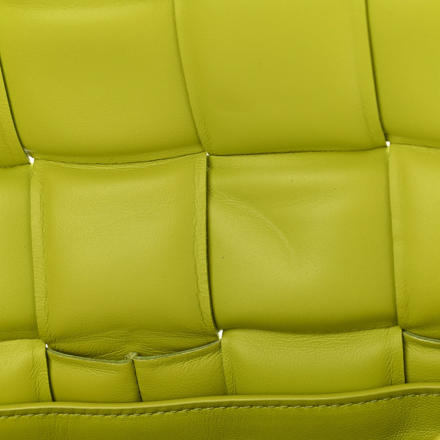 Nappa Maxi Intreccio Padded Cassette Crossbody Bag Lime
