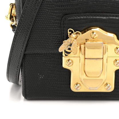 Dolce & Gabbana Calfskin Iguana Embossed Mini Lucia Satchel Black 13 of 13