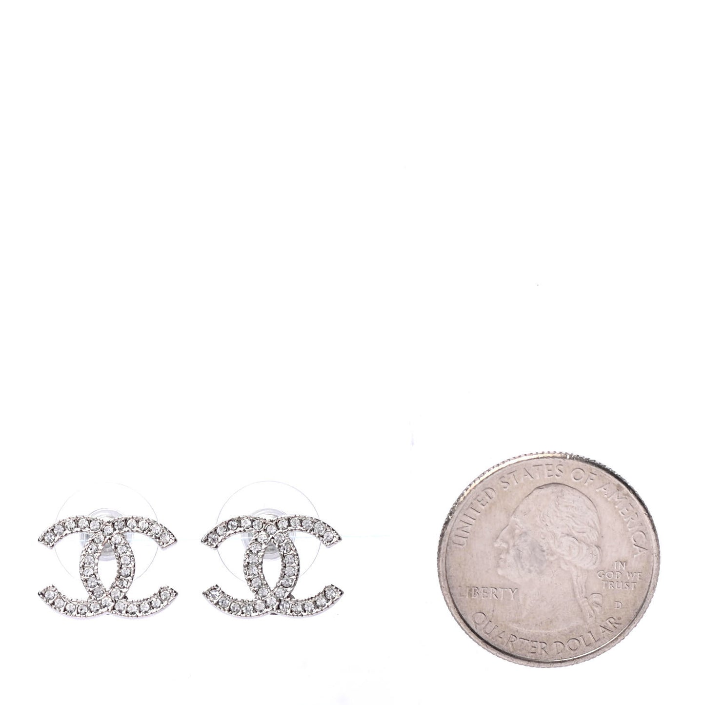 Crystal CC Earrings Silver