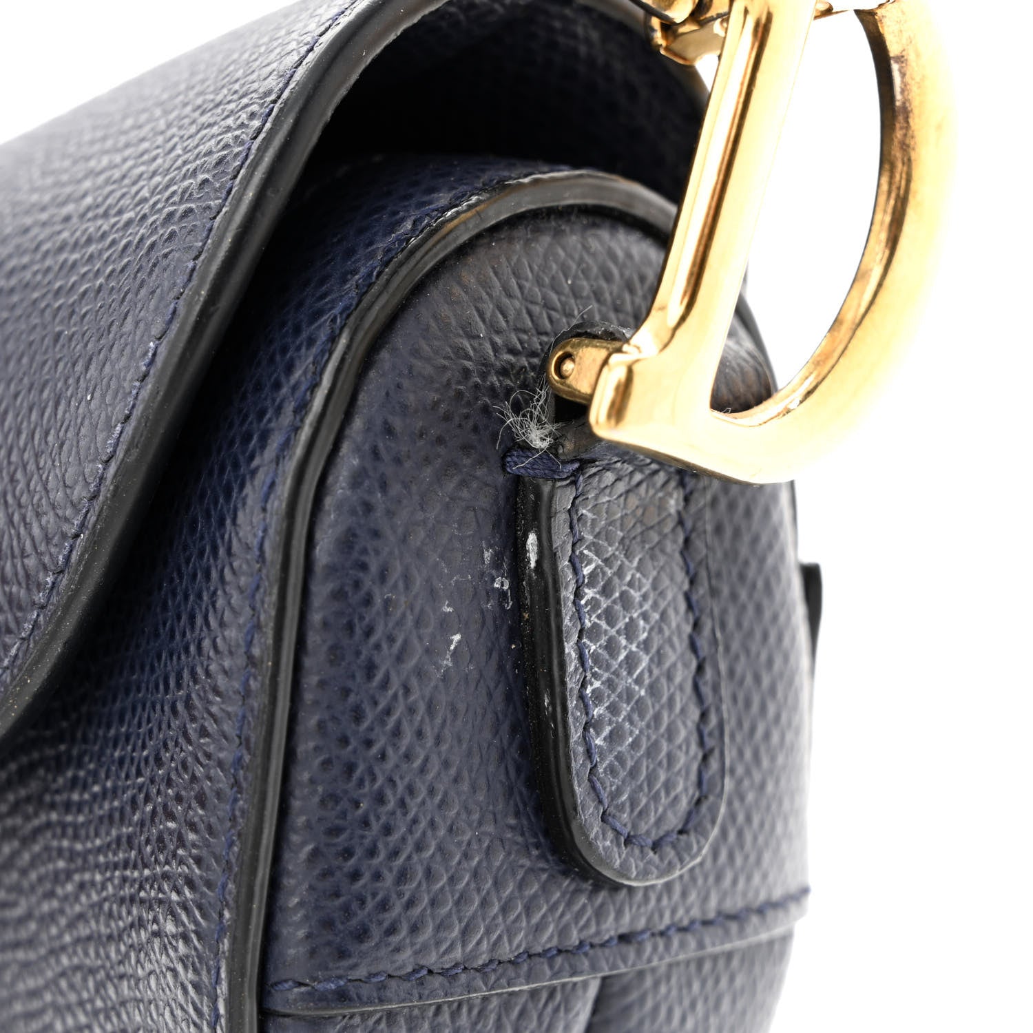 Christian Dior Grained Calfskin Mini Saddle Bag Navy 12 of 16
