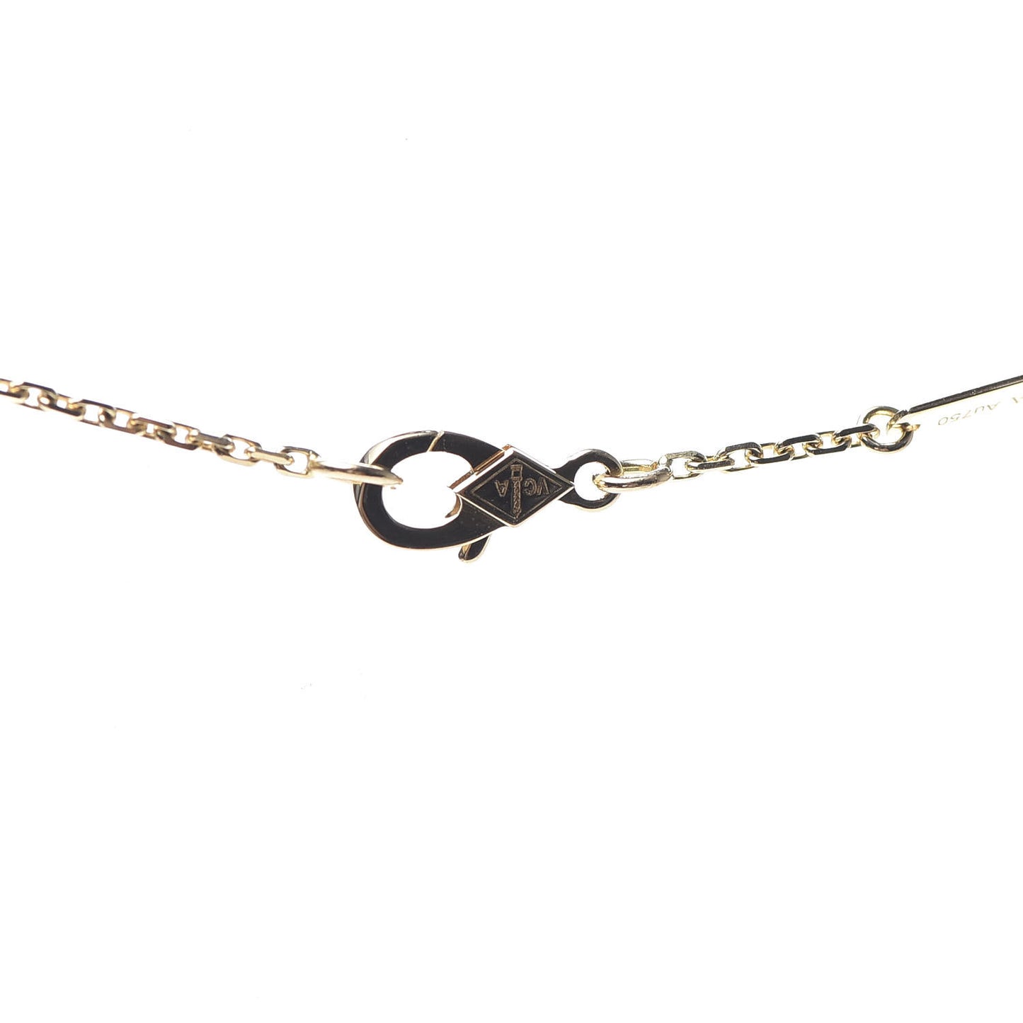 18K Yellow Gold Mother of Pearl Vintage Alhambra Pendant Necklace