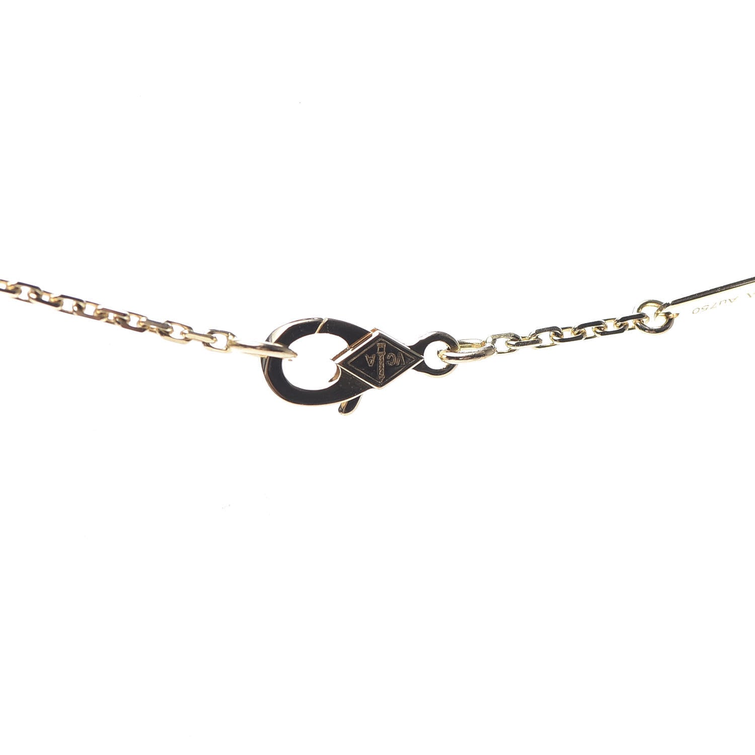 Van Cleef & Arpels 18K Yellow Gold Mother of Pearl Vintage Alhambra Pendant Necklace 4 of 6