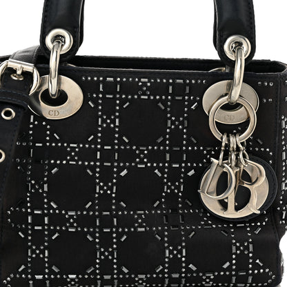 Christian Dior Satin Crystal Cannage Mini Lady Dior Navy 8 of 10