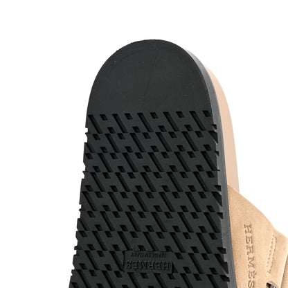 Hermes Suede Goatskin Womens Chypre Sandals 37 Beige Argile 10 of 14