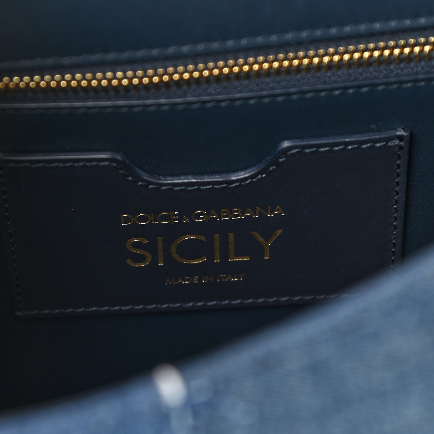 Dolce & Gabbana Calfskin Denim Patchwork Medium Miss Sicily Satchel Blue 6 of 10
