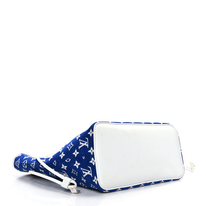 Louis Vuitton Jacquard Velvet Monogram LV Match Neverfull MM Bleu 5 of 9