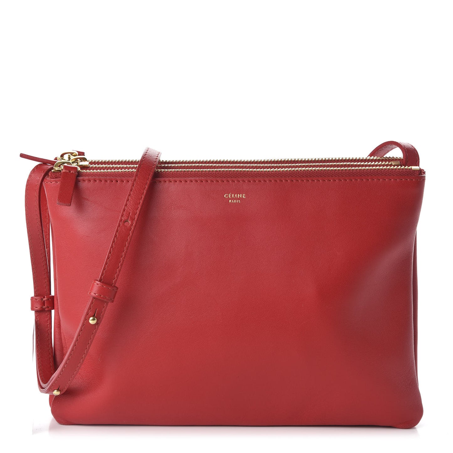 Lambskin Large Trio Crossbody Bag Red