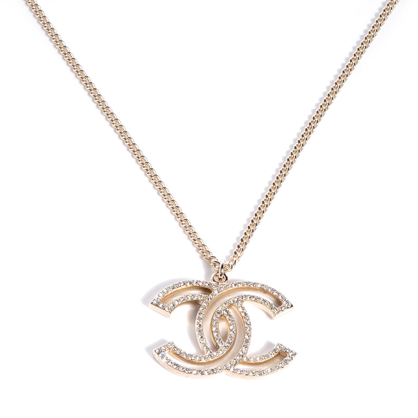 Crystal CC Necklace Gold