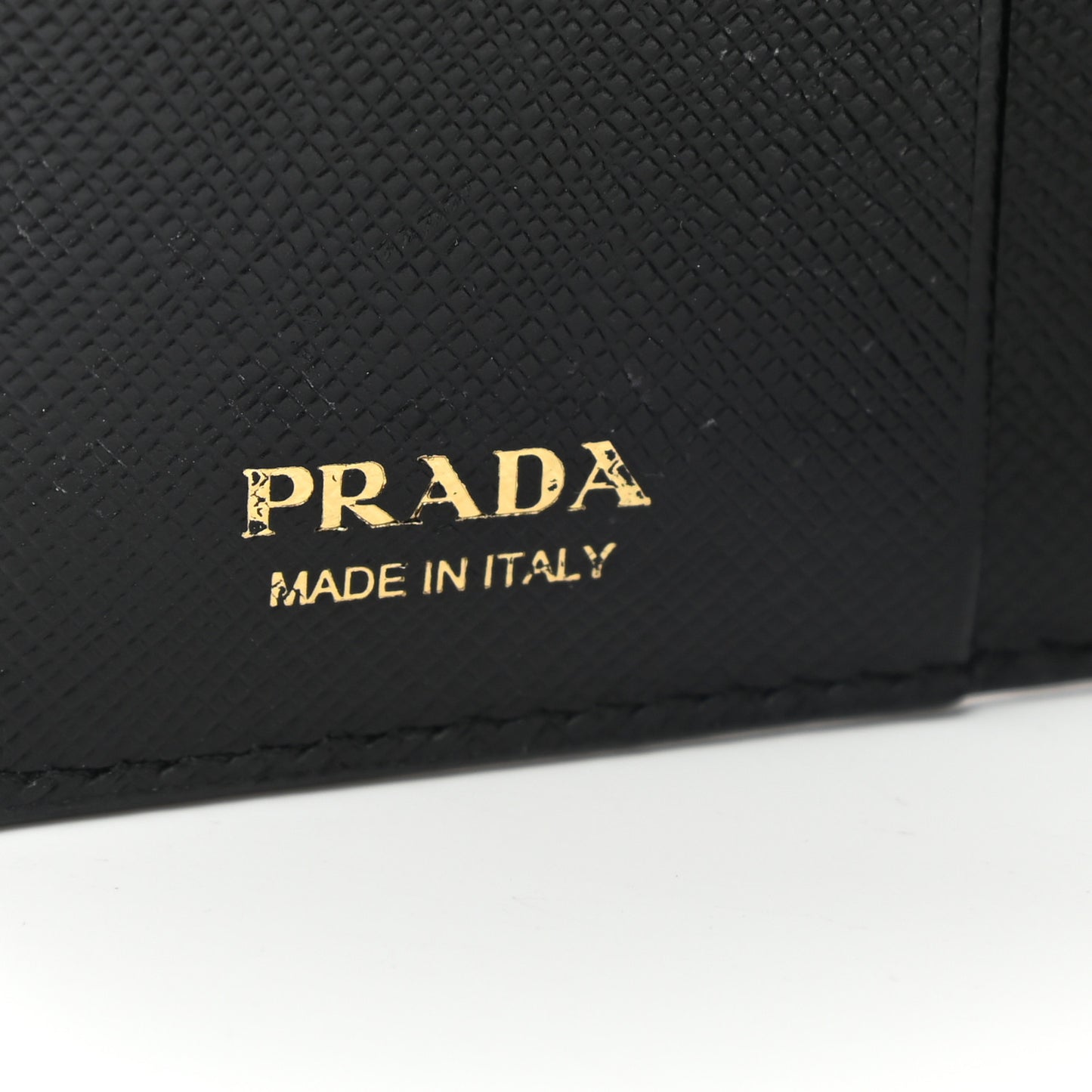 Saffiano Lipstick Print Bi-Fold Wallet Black