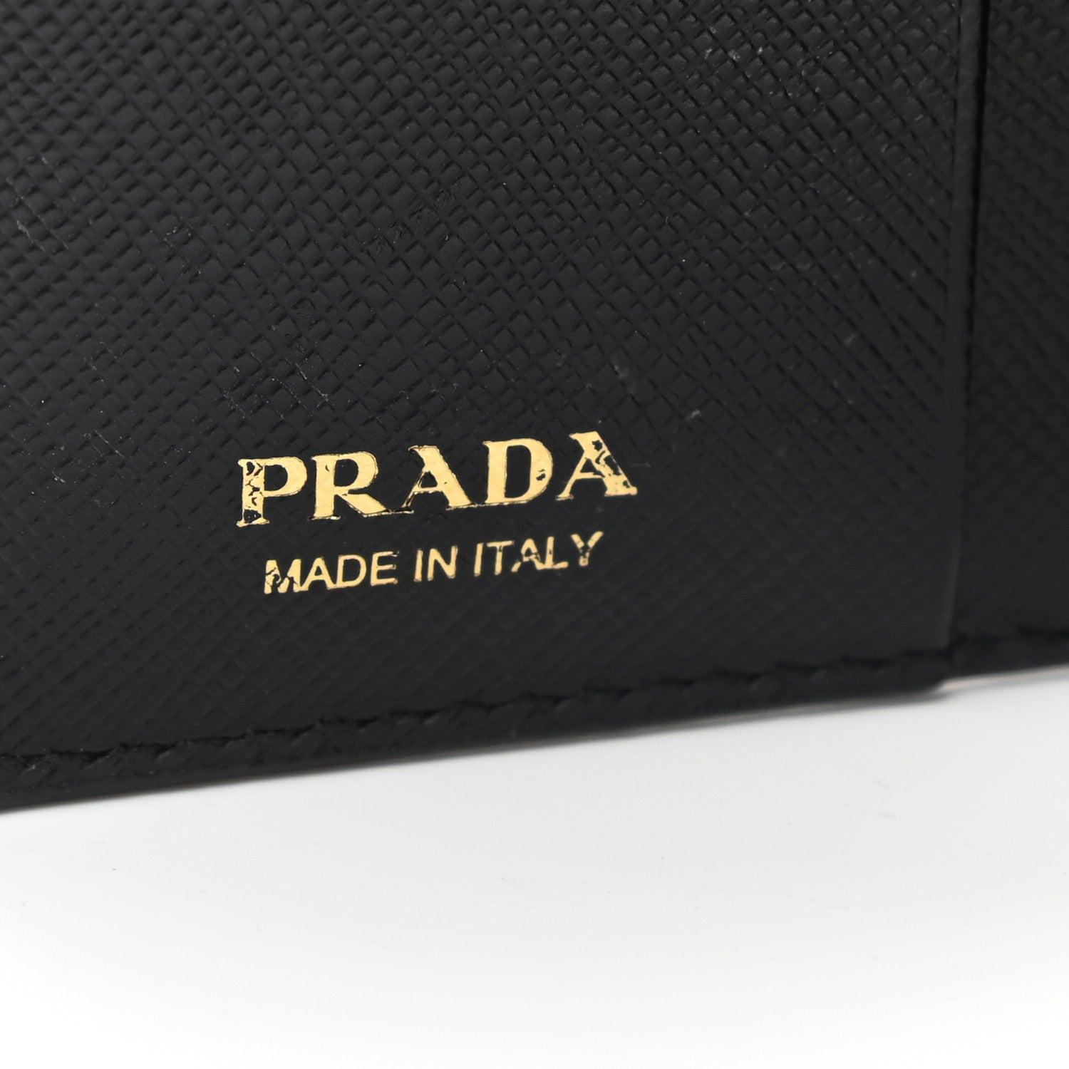 Prada Saffiano Lipstick Print Bi-Fold Wallet Black 6 of 8