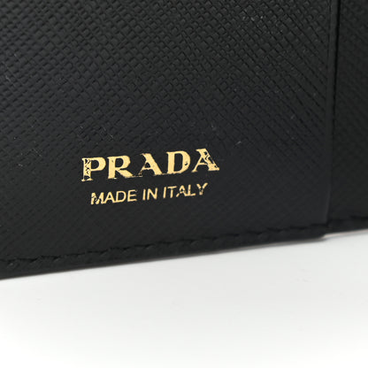 Prada Saffiano Lipstick Print Bi-Fold Wallet Black 6 of 8