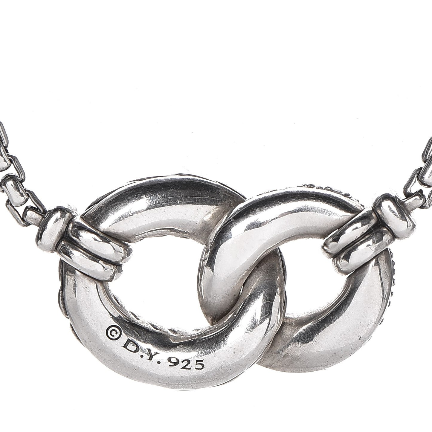 Sterling Silver Diamond Belmont Pendant Necklace