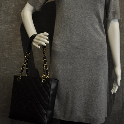 Chanel Caviar Petit Shopping Tote PST Black 2 of 2