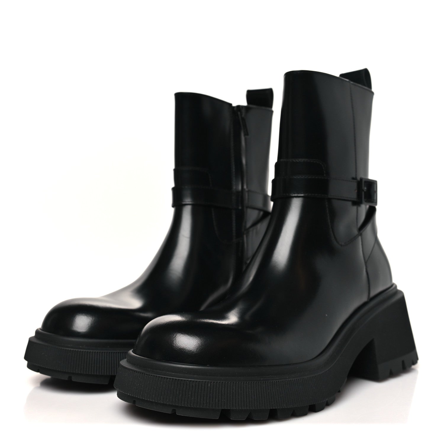 Jimmy Choo Calfskin Conny Flat Combat Boots 40 Black 4 of 10