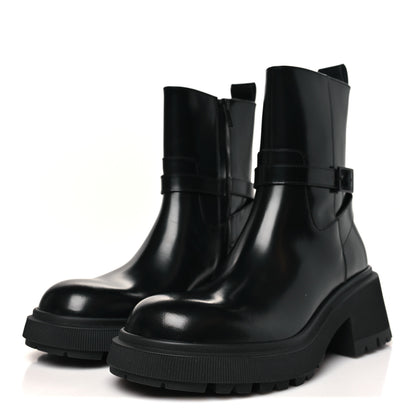 Jimmy Choo Calfskin Conny Flat Combat Boots 40 Black 4 of 10