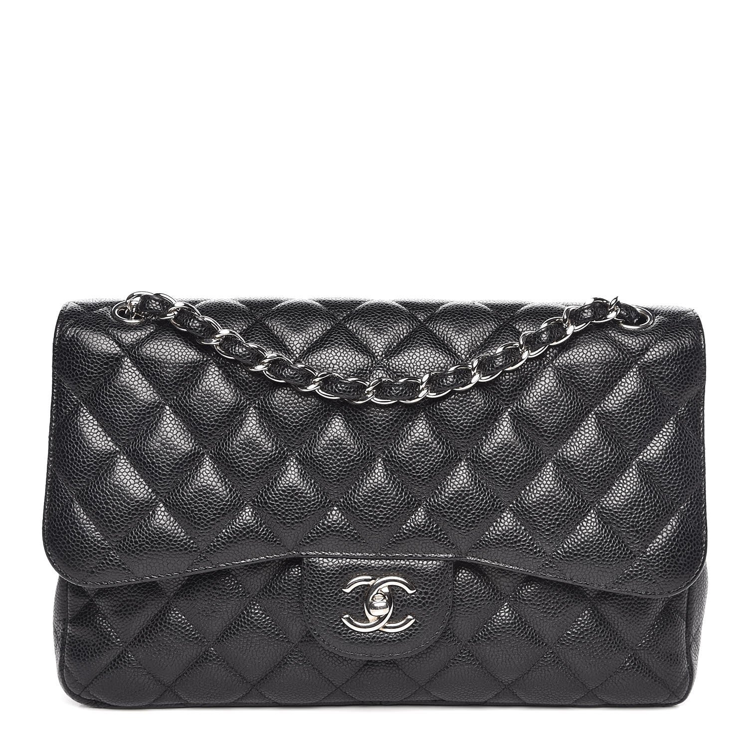 Chanel Caviar Quilted Jumbo Double Flap Black 2 of 14