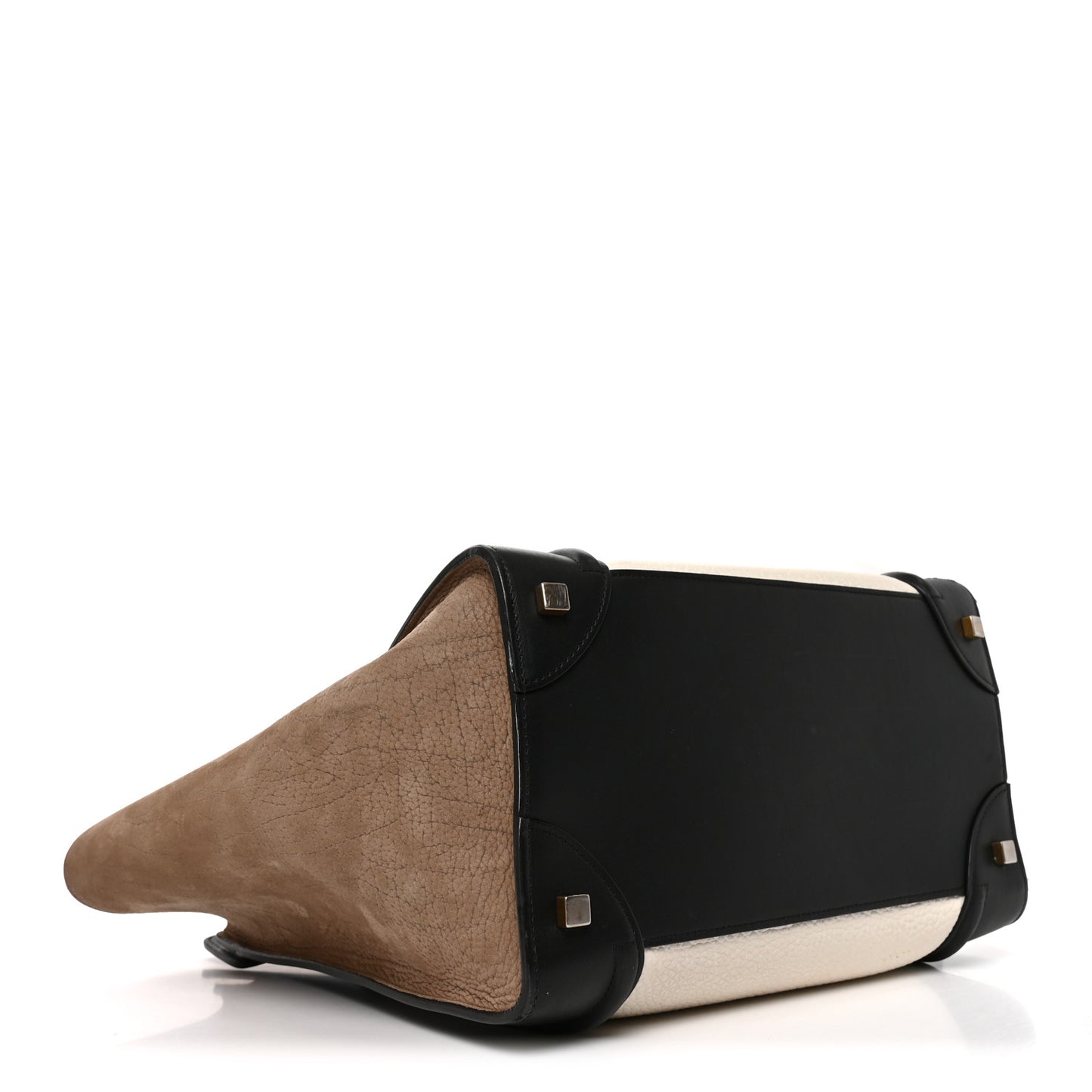 Bullhide Calfskin Suede Mini Tri-Color Luggage White
