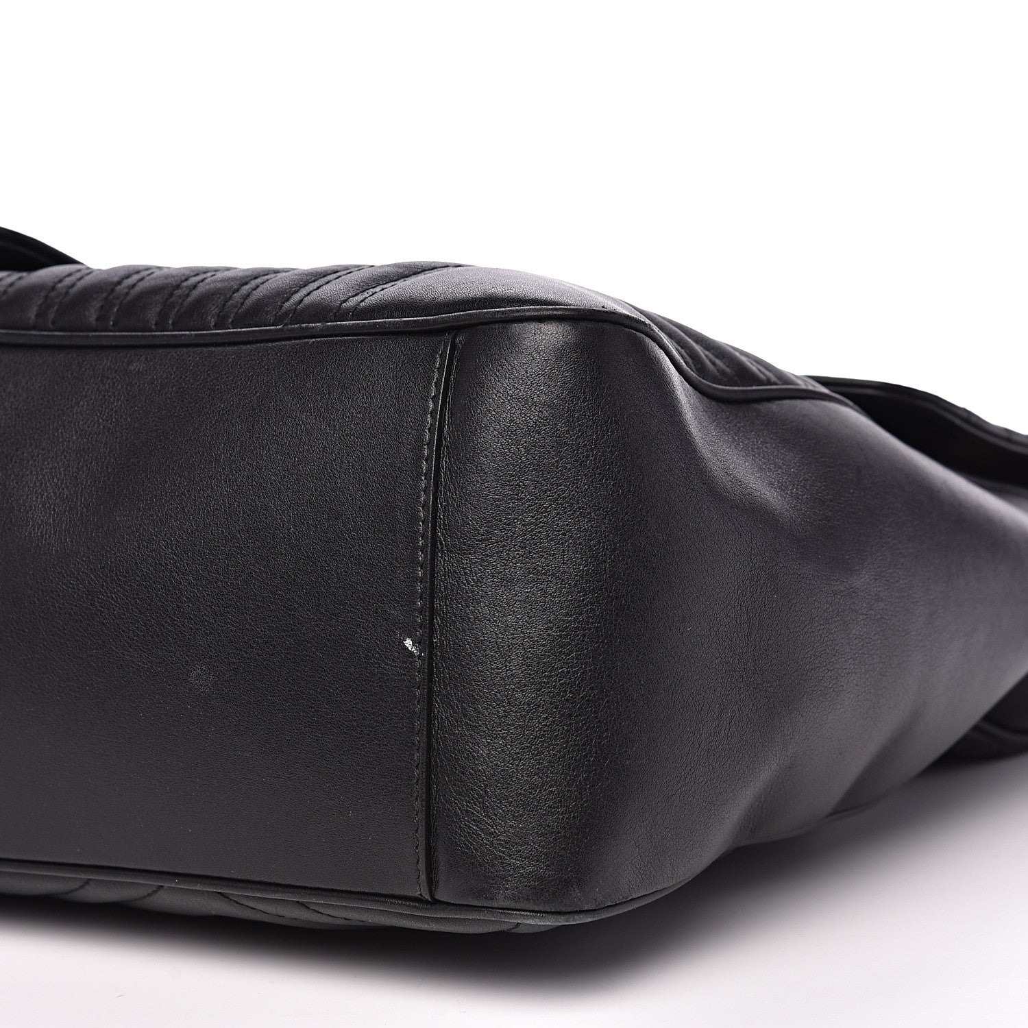 Gucci Calfskin Matelasse Maxi GG Marmont Top Handle Shoulder Bag Black 10 of 17