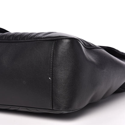 Gucci Calfskin Matelasse Maxi GG Marmont Top Handle Shoulder Bag Black 10 of 17